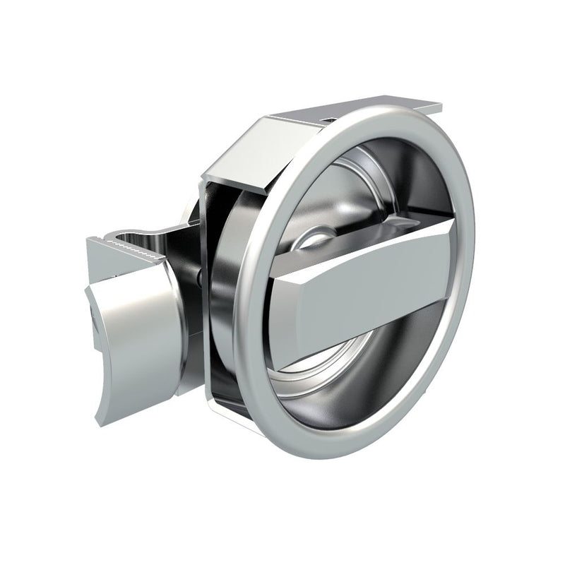 SOUTHCO Flush Cam Latch, Small Size, Turn Counterclockwise to Latch / Lock, Single or Three - Point Latching, Standard Style Handle, Chrome Plated, Bright [01-10-401-10]