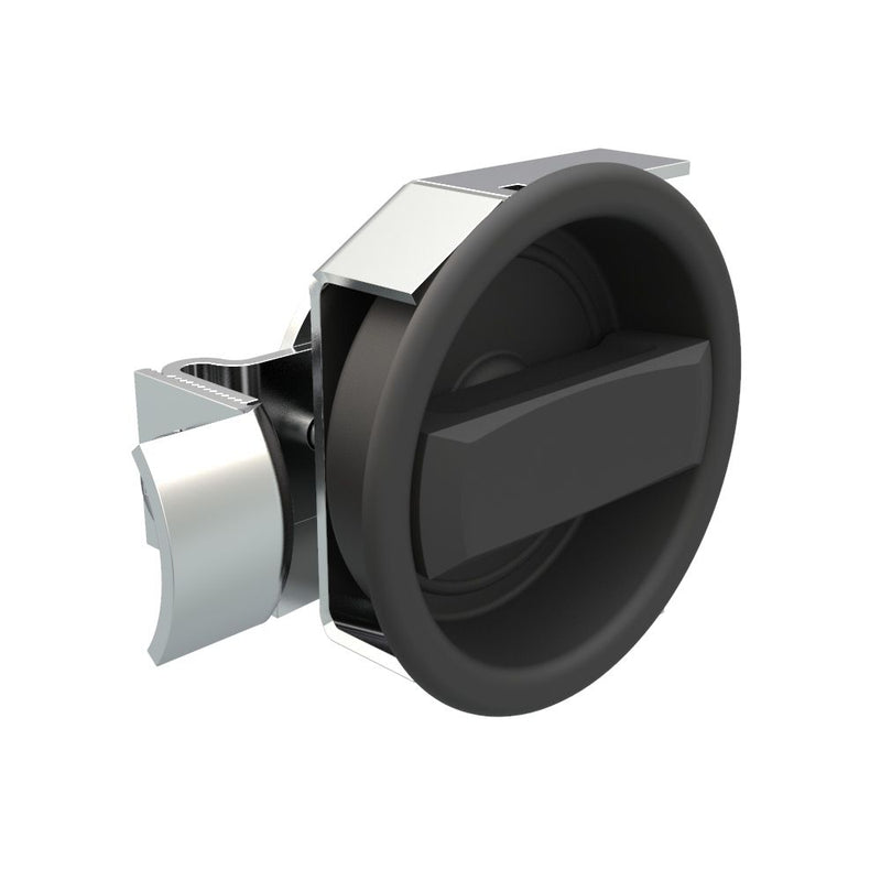 SOUTHCO Flush Cam Latch, Small Size, Turn Clockwise to Latch / Lock, Single or Three - Point Latching, Standard Style Handle, Powder Coat, Black [01-10-401-65]