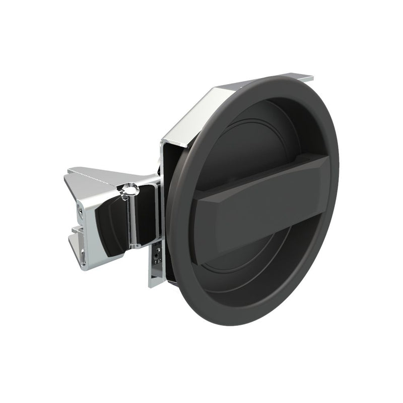 SOUTHCO Flush Cam Latch, Medium Size, Turn Clockwise to Latch / Lock, Single or Three - Point Latching, Standard Style Handle, Powder Coat, Black [42017]