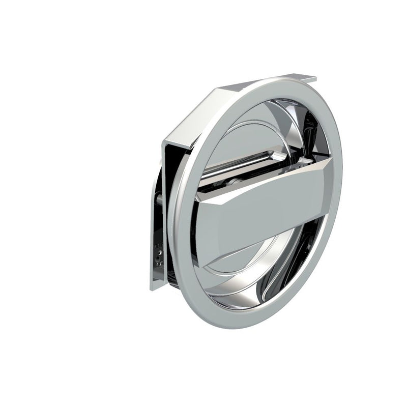 SOUTHCO Flush Cam Latch, Medium Size, Turn Clockwise to Latch / Lock, Two - Point Latching, Standard Style Handle, Chrome Plated, Bright [22294]