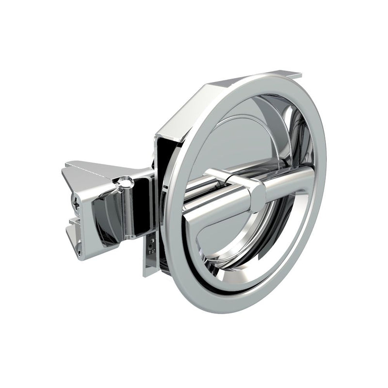 SOUTHCO Flush Cam Latch, Medium Size, Turn Clockwise to Latch / Lock, Single or Three - Point Latching, Bail Handle Style, Chrome Plated, Bright [40566]