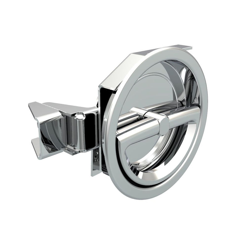 SOUTHCO Flush Cam Latch, Medium Size, Turn Clockwise to Latch / Lock, Single or Three - Point Latching, Bail Handle Style, Chrome Plated, Bright [11346]