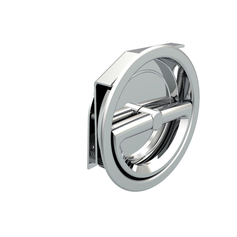 SOUTHCO Flush Cam Latch, Medium Size, Turn Counterclockwise to Latch / Lock, Two - Point Latching, Bail Handle Style, Chrome Plated, Bright [22304]