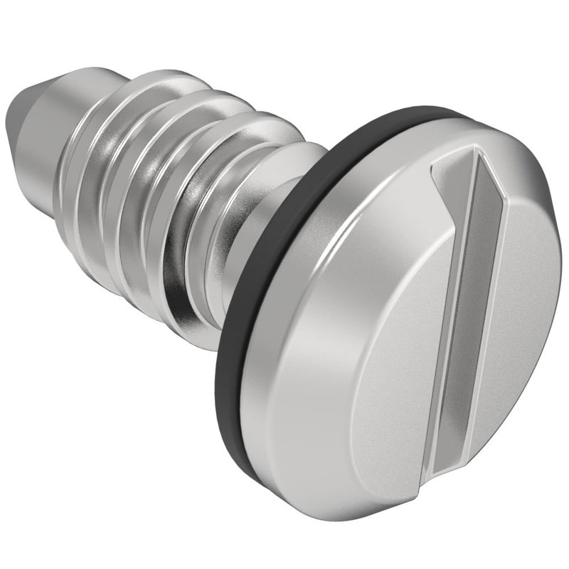 SOUTHCO Fast Lead Screw, Small Size, Slotted Recess, 0.9mm (.04 in) Max. Outer Panel, Stainless Steel, Passivated [09-11-102-26]