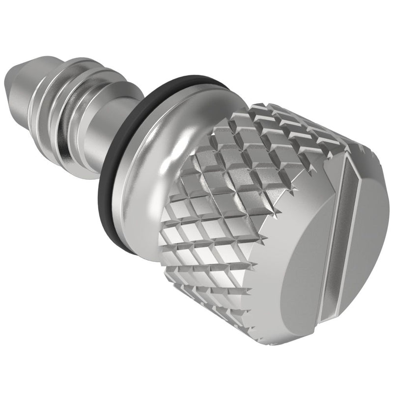 SOUTHCO Fast Lead Screw, Small Size, Knurled, 0.9mm (.04 in) Max. Outer Panel, Steel, Zinc Plate, Bright chromate [09-13-102-11]