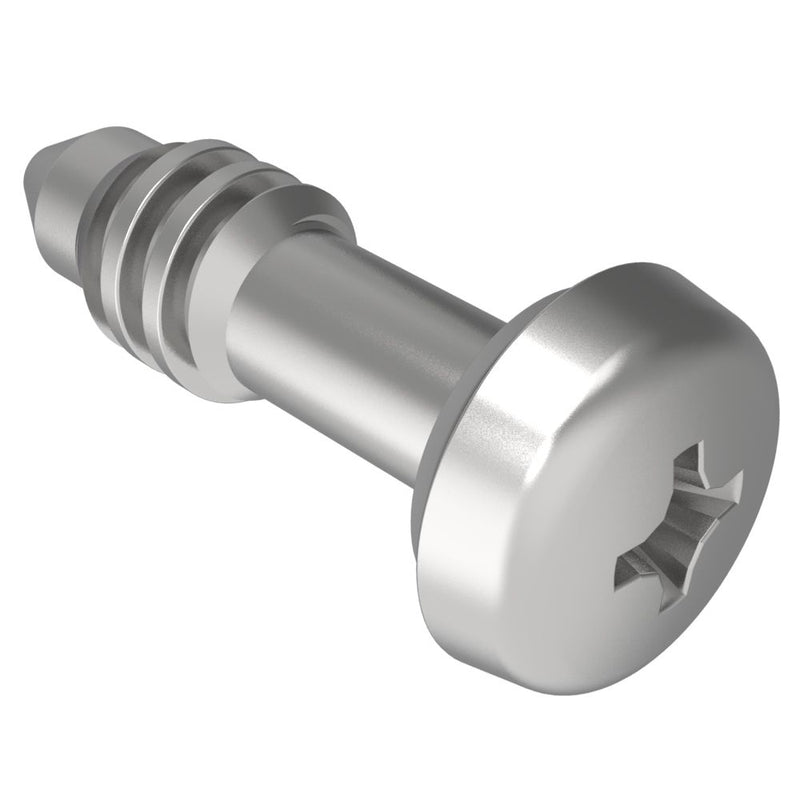 SOUTHCO Fast Lead Screw, Small Size, Phillips Recess, 0.9mm (.04 in) Max. Outer Panel, Steel, Zinc Plate, Bright chromate [09-P-302]