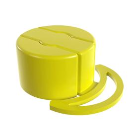 Essentra Tear Tab Cap BSP Threads, Gas Threads 21.2 mm LDPE Yellow [10308]; 10070338