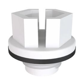 Essentra Threaded Plug with Gasket BSP Threads, Gas Threads 1/4” PA;TPE White [8611000]; 10106853