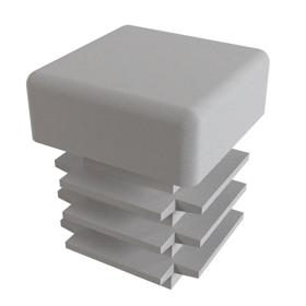 Essentra Square Tube Insert 13.0 mm 11.5 mm 2.0 mm 1.5 mm Mid Grey PE [056013062003]; 10180822