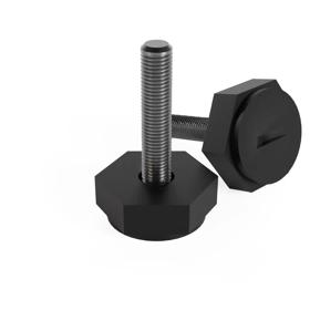 Essentra Adjustable Feet 34.0 mm M8 Black [497506]; 10280782