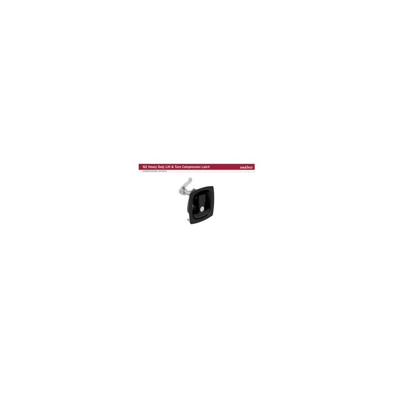 SOUTHCO Compression Latch, Lift & Turn, No Cup, Key Locking, Key Locking, Steel, Powder Coat, Black [N2-2-101-01-5]
