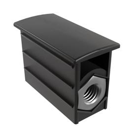 Essentra Rectangular Threaded Insert Black Nylon [499279]; 10435632