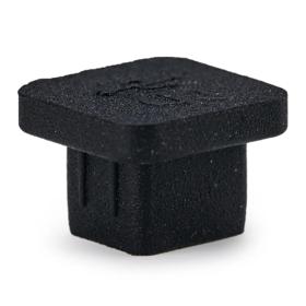 Essentra USB Cap 2.3 mm 12.4 mm 11.8 mm Silicone Rubber Black [CP-USB-B]; 10311134