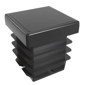 Essentra Square Tube Insert 25.0 mm 19.0 mm 2.0 mm 1.0 mm Black PE [461295]; 10376935