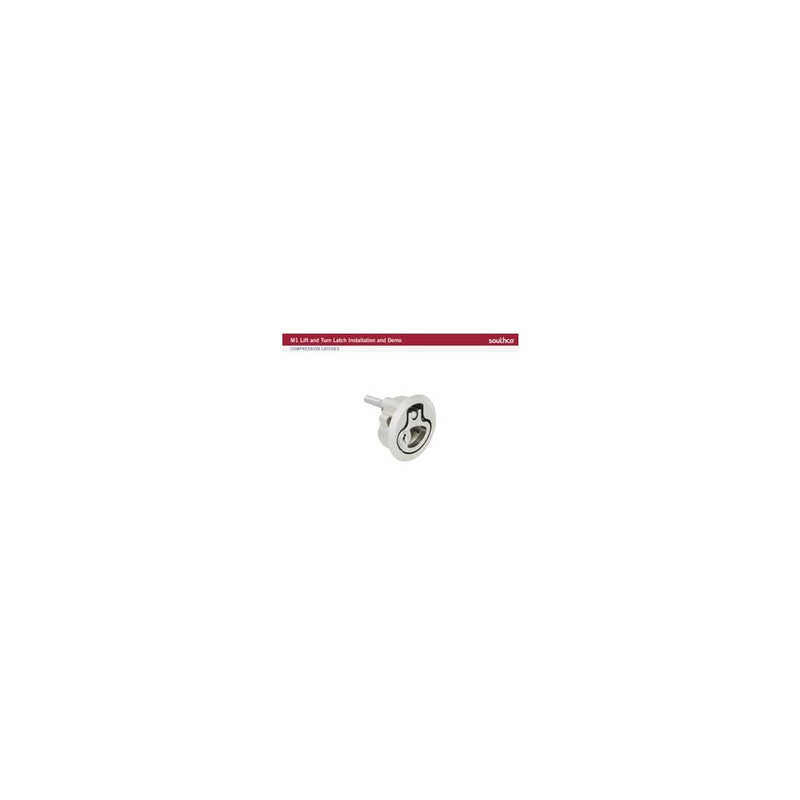 SOUTHCO Compression Latch, Large Size, No Restriction, 18.5 - 29mm (.073 - 1.14 in) Door thickness, 47 - 61mm (1.85 - 2.40 in) Grip, 316 Stainless Steel, Electropolished [M1-25-33-38]
