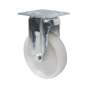 Essentra Fixed Plate Castor 50.0 mm 18.0 mm White [491007]; 10269152