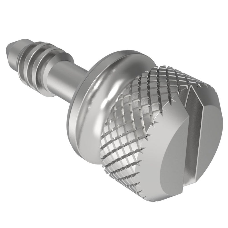 SOUTHCO Fast Lead Screw, Medium Size, Knurled, 12.1mm (.48 in) Max. Outer Panel, Stainless Steel, Passivated [12-13-611-12]