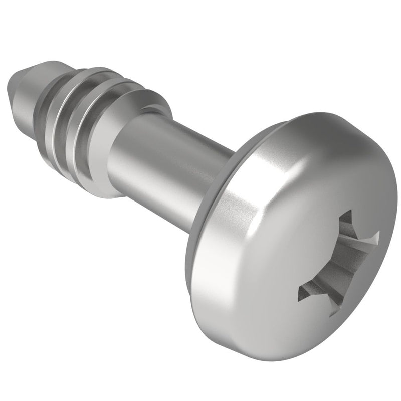 SOUTHCO Fast Lead Screw, Medium Size, Phillips Recess, 7mm (.28 in) Max. Outer Panel, Steel, Zinc Plate, Bright chromate, plus sealer [12-P-307]