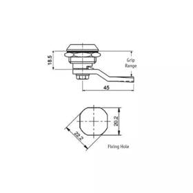 Essentra Quarter Turn Latch Secure Secure 26.5 mm Black [3611236E]; 20125691