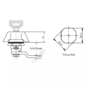 Essentra Wing Knob Euro Key (5333) 26.5 mm Natural [065110536E]; 20120870