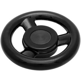 Essentra Handwheel 80.0 mm Reamed Hole 8.0 mm 17.0 mm PP Black [1219224]; 10189870