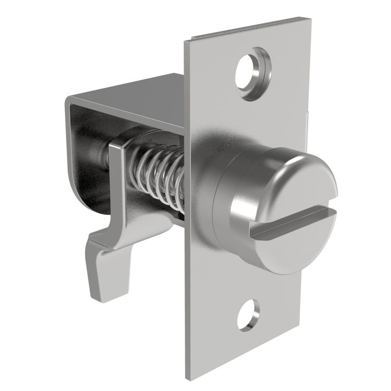 SOUTHCO Compression Latch, Self-Adjusting, Large Size, Tool Locking, Slotted Flush Head, 22.2-42.9mm Grip, Steel, Zinc Plated, Bright Chromate [14-10-74-11]