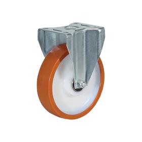 Essentra Fixed Plate Castor 45.0 mm Brown/Red Tyre [1337446]; 10208946
