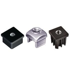 Essentra Square Push-In Glide Black HDPE [566010737904]; 10404409