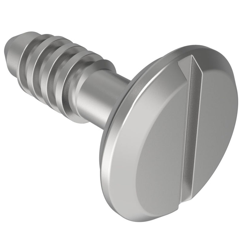 SOUTHCO Fast Lead Screw, Large Size, Slotted Recess, 8.1mm (.32 in) Max. Outer Panel, Steel, Zinc Plate, Bright chromate, plus sealer [17-11-208-11]
