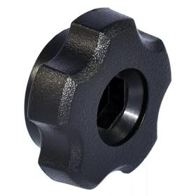Essentra Star Knob 1.380 in M6 PP Black [KNH4-HEXF2-----]; 10558584