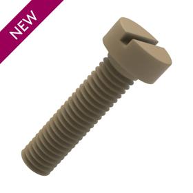 Essentra Slotted Cheese Head Screw M2 12.0 3.8 Beige PEEK [20835002]; 20835002