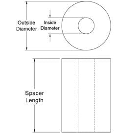 Essentra Unthreaded Spacer 5.3 mm 10.0 mm 2.0 mm Nickel Plated Brass [311530240050]; 20125271