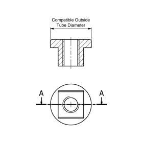 Essentra Threaded Insert M8 Round 20.0 mm PA Black [199479]; 10093368