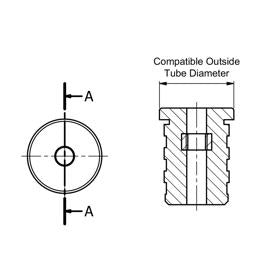 Essentra Threaded Insert M8 Round 30.0 mm PA Black [461367]; 10248331