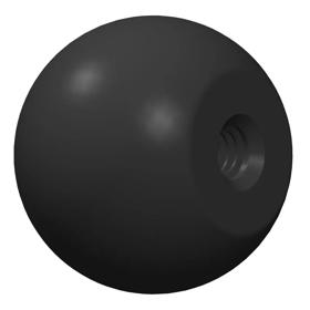 Essentra Ball Knob 25.0 mm M6 Bakelite PA6 GF Black [107062569915]; 10185902