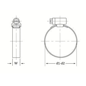 Essentra Hose Clamp 25.0 mm 40.0 mm 12.0 mm Stainless steel AISI 304/W4 [494320]; 10276099
