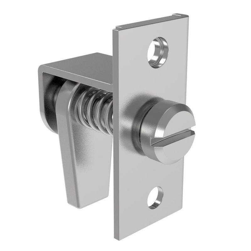 SOUTHCO Compression Latch, Self-Adjusting, Small Size, Tool Locking, Slotted Flush Head, 6.4-13.5mm Grip, Steel, Zinc Plated, Bright Chromate [43-1-14-0]