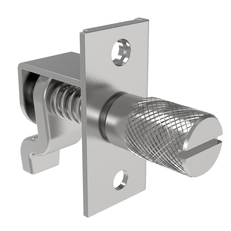 SOUTHCO Compression Latch, Self-Adjusting, Small Size, Tool Locking, Slotted Knurled Head, 12.7-19.8mm Grip, Steel, Zinc Plated, Bright Chromate [43-1-6-0]