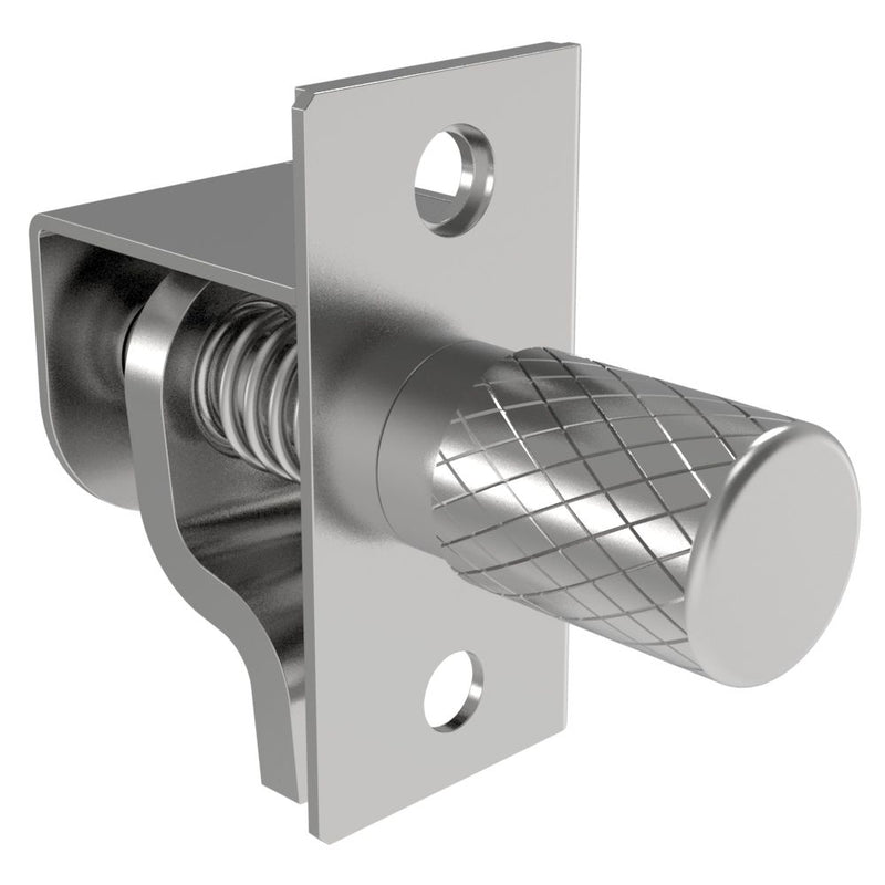 SOUTHCO Compression Latch, Self-Adjusting, Medium Size, No Restriction, Knurled Head, 0.8-6.4mm Panel, 3.2-9.5mm Grip, Steel, Zinc Plated, Bright Chromate [44-1-1-0]