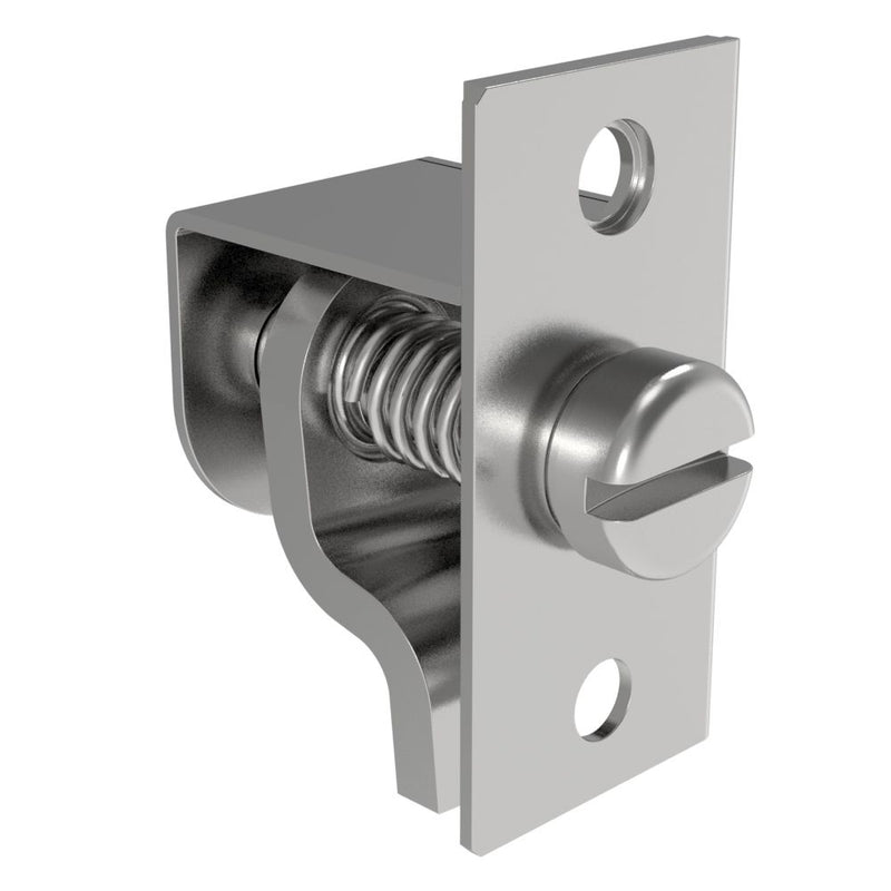 SOUTHCO Compression Latch, Self-Adjusting, Medium Size, Tool Locking, Slotted Flush Head, 0.8-6.4mm Panel, 3.2-9.5mm Grip, Steel, Zinc Plated, Bright Chromate [44-1-16-0]