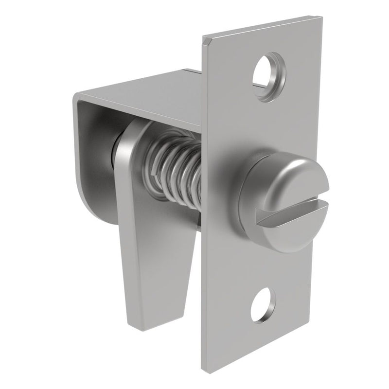 SOUTHCO Compression Latch, Self-Adjusting, Medium Size, Tool Locking, Slotted Flush Head, 0.8-6.4mm Panel, 9.5-19.1mm Grip, Stainless Steel, Passivated, Silver [44-1-17-24]