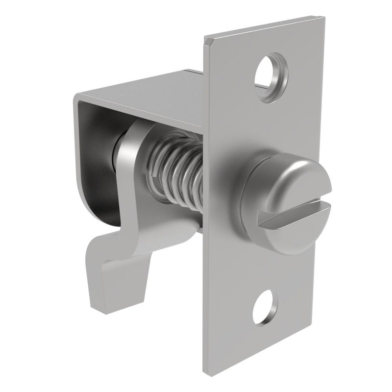 SOUTHCO Compression Latch, Self-Adjusting, Medium Size, Tool Locking, Slotted Flush Head, 0.8-6.4mm Panel, 19.1-28.6mm Grip, Stainless Steel, Passivated, Silver [44-1-18-24]