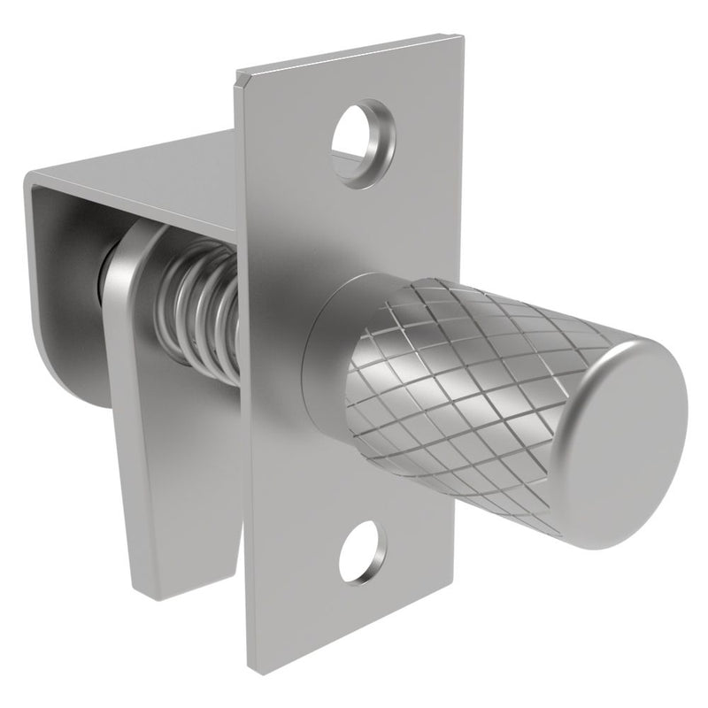 SOUTHCO Compression Latch, Self-Adjusting, Medium Size, No Restriction, Knurled Head, 0.8-6.4mm Panel, 9.5-19.1mm Grip, Stainless Steel, Passivated, Silver [44-1-2-24]