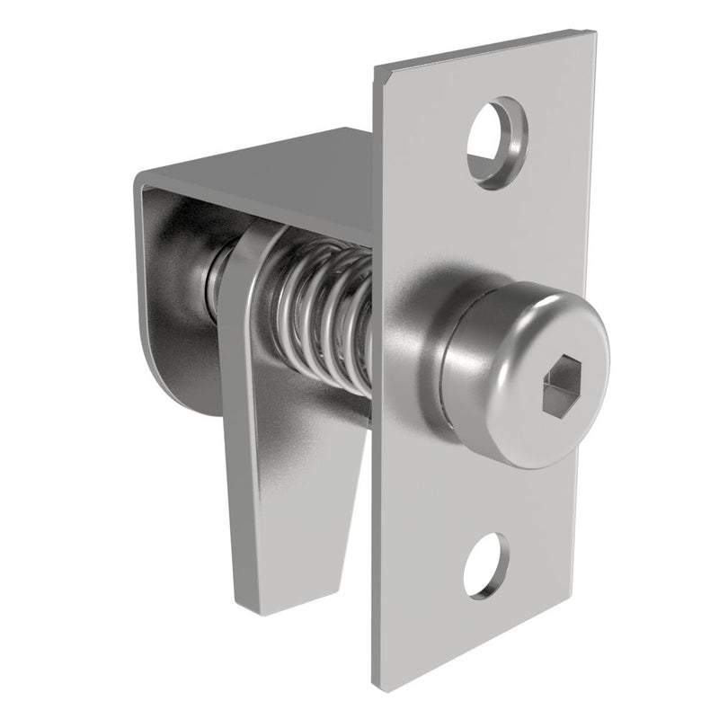 SOUTHCO Compression Latch, Self-Adjusting, Medium Size, Tool Locking, Hex Recess, 0.8-6.4mm Panel, 9.5-19.1mm Grip, Steel, Zinc Plated, Bright Chromate [44-1-23-0]