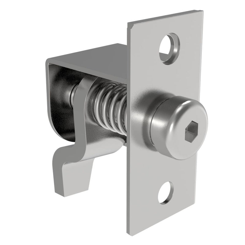SOUTHCO Compression Latch, Self-Adjusting, Medium Size, Tool Locking, Hex Recess, 0.8-6.4mm Panel, 19.1-28.6mm Grip, Steel, Zinc Plated, Bright Chromate [44-1-24-0]