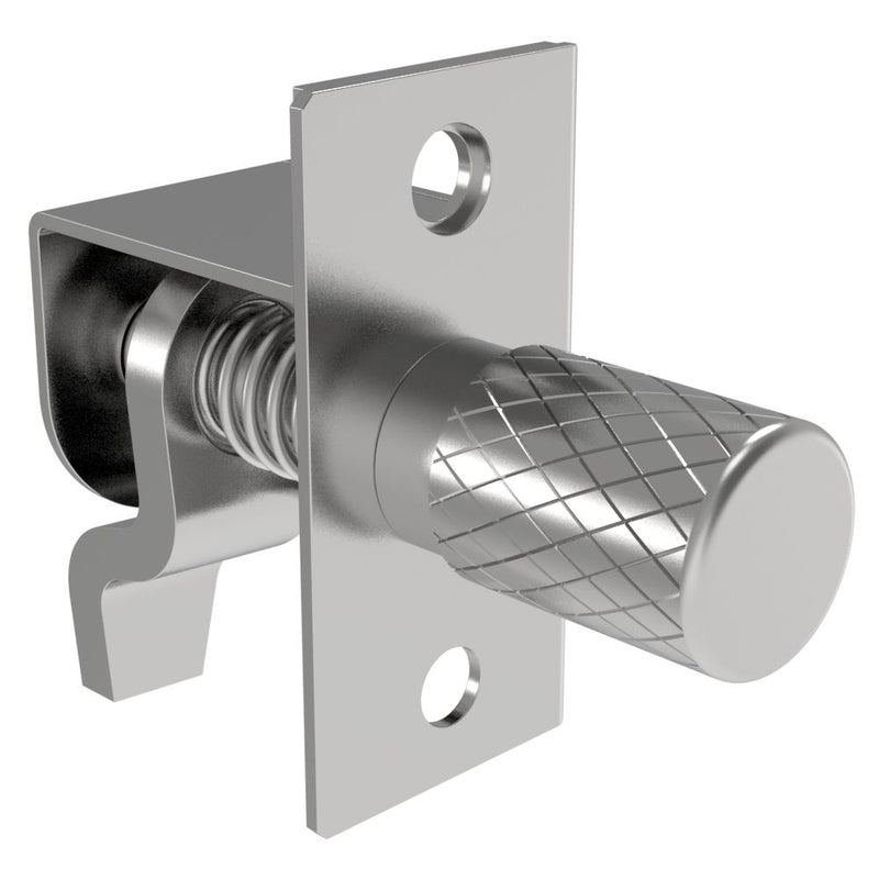 SOUTHCO Compression Latch, Self-Adjusting, Medium Size, No Restriction, Knurled Head, 0.8-6.4mm Panel, 19.1-28.6mm Grip, Steel, Zinc Plated, Bright Chromate [44-1-3-0]