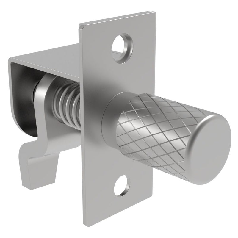 SOUTHCO Compression Latch, Self-Adjusting, Medium Size, No Restriction, Knurled Head, 0.8-6.4mm Panel, 19.1-28.6mm Grip, Stainless Steel, Passivated, Silver [44-1-3-24]