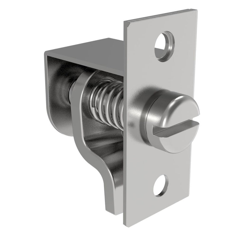 SOUTHCO Compression Latch, Self-Adjusting, Medium Size, Tool Locking, Slotted Flush Head, 0.8-6.4mm Panel, 3.2-9.5mm Grip, Steel, Zinc Plated, Bright Chromate [44-10-16-0]