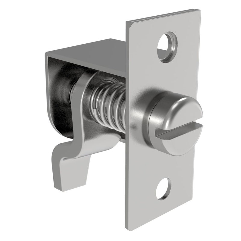 SOUTHCO Compression Latch, Self-Adjusting, Medium Size, Tool Locking, Slotted Flush Head, 0.8-6.4mm Panel, 19.1-28.6mm Grip, Steel, Zinc Plated, Bright Chromate [44-10-18-0]