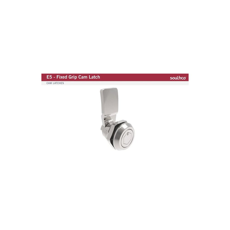 SOUTHCO Quarter-Turn Cam Latch, Bellcore 216, 20mm (.79 in) Grip, Not Sealed, Zinc Alloy, Powder Coat, Black [E5-2-135-070]